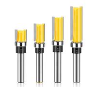 WSOOX Fresa de enrasado de 8 mm, 4 unidades, fresadora con rodamientos, fresa de copiadora de 12,7 mm de diámetro de corte