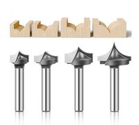 WSOOX Juego de 4 brocas redondas de corte de punta con vástago de 1/4 pulgadas para carpintería, diámetro de corte: 1/2, 5/8, 3/4 y 7/8 pulgadas