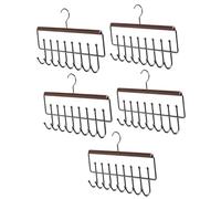 Wswqop 5 Piezas: Percha para, Organizador de, Percha para Pantalones, Percha para Cinturón, 8 Ganchos. Ideal para Organizar Armarios, Dormi, Negro, Individual