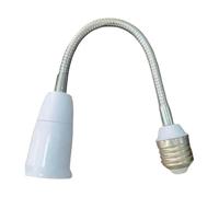 Wswqop Adaptador de Portalámparas E27 Giratorio Ajustable, Extensión de Base para Lámpara, Aleación de Aluminio PP, Adecuado para Oficina, Dormitorio, 18 cm