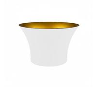 Wswqop Cubo de Hielo Comercial en Acero Inoxidable Cubitera Champanera Sencillo y Elegante Que la Mesa Fácil Mantenimiento Adecuado para Restaurantes, Blanco Y Dorado, Grande