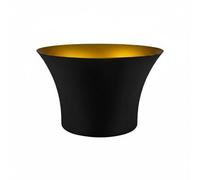 Wswqop Cubo de Hielo Comercial en Acero Inoxidable Cubitera Champanera Sencillo y Elegante Que la Mesa Fácil Mantenimiento Adecuado para Restaurantes, Negro Y Dorado, Grande