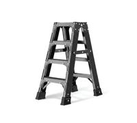 Wswqop Escalera Reforzada a Plegable con, Escalera De Tijera De 4 Peldaños, 1.2 Metros, Reforzada, Color Negro Premium