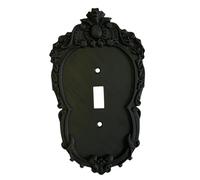 Wswqop Placa de Interruptor de Luz, Decoración de Pared, Tapas de, Pieza Decorativa de Arte de Pared Negra para Baño, Interruptor único