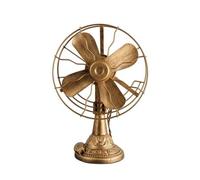 Wswqop Ventilador Mesa Vintage Clásico Envejecido, Ventilador Escritorio Retro, Resistente, Escultura corativa, para Estantería, Cafeterías, Coleccionistas, Oro, S
