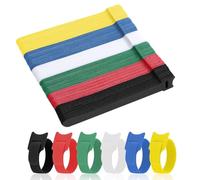 WSZJINB 120 unidades de Bridas Reutilizables de 15cm de Longitud, Cable Management, Sujeta Cables Colorido, Correas para Organizador de Cables