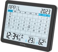WT2600 - Calendario de Mesa, indicador de Temperatura, indicador de Humedad, indicador mín./máximo, 17 x 14 cm, Color Negro