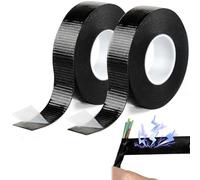 WUBAYI 2 rollos de cinta adhesiva autosoldable, 5 m x 22 mm x 0,8 mm, cinta aislante eléctrica impermeable y a base de caucho, cinta adhesiva autosoldada para aislamiento, reparación y flejado