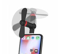 Wuedozue Mini ventilador portátil [rotación de 180 grados] Ventilador pequeño para teléfono celular compatible con iPhone 12/11/12 Pro/Xs/Max/X/8/8 Plus/7/7 Plus/6/6 Plus/iPod y otros dispositivos