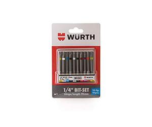 Würth Wiha 0614250010 - Juego de puntas (1/4", con clip para cinturón, 10 unidades)