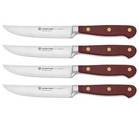 WÜSTHOF Classic juego de cuchillos bistec con 4 cuchillos 12 cm, Tasty Sumac (rojo oscuro)