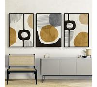 WUHBCZ 3 Imágenes Set-Pósteres de Arte Mural Modernos Abstractos Geométricos Lineales Lienzos Impresos Cuadros Obras de Arte Decoración de Sala de Estar Cocina Oficina y el Hogar-50x75cm (sin marco)