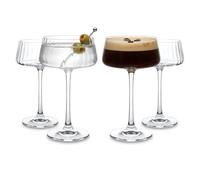 WUITOKI® Vasos Martini, 4 unidades, 22 ristal, cristalino, resistente, espresso, cócteles