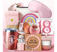 WULAIHO Regalos de cumpleaños número 18 para niñas, idea de regalo de 18 cumpleaños para ella, juego de regalos de feliz cumpleaños para niñas de 18 años, hija, hermana, mejor amiga, novia, ideas de
