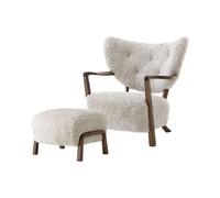 Wulff ATD2 Sillón de Piel de Oveja Moonlight/ Nuez Incluye Puf ATD3
