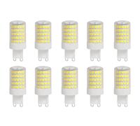 WULUN Bulbo LED G9 10w, 6000k blanco frío, halógeno equivalente a 100w, 1000 lm, ángulo de haz de 360 °, súper brillante, AC 220V - 240v, sin parpadeo, Luz no ajustable, 10 paquetes