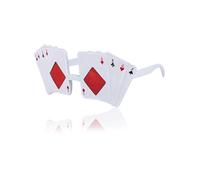 WUNZILO Gafas de Fiesta con Diseño de Baraja de Cartas, Accesorios Divertidos para Fotocall y Celebraciones, Lentes de Plástico Únicos para Fiestas de Cumpleaños, Halloween y Eventos Temáticos