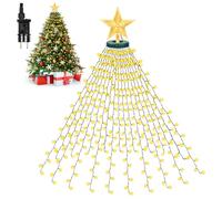 WUQNGI Luces Árbol Navidad Con Estrella, 400 LED Impermeables Guirnalda 8 Modos 2Mx16 Hilos, Cadena Ligera Interior Exterior Decoración, Fiesta, Blanco Cálido