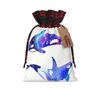 WURTON Bolsa de con estampado de orca asesina, regalos de boda, bolsas de Navidad con cordón