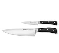 Wusthof Classic Ikon (1120360205) - Juego de Cuchillos, 2 Piezas, Cuchillo de Chef (Hoja de 20 cm) y un Cuchillo para Verduras y Hortalizas (9 cm), Forjados, Acero de Calidad