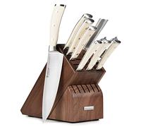 Wusthof Classic Ikon Creme - Juego de cuchillos de 10 piezas con bloque de nogal