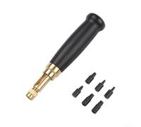 Wusvive Juego de perforadores automáticos para cuero, 7 puntas | Construcción de latón y acero, eliminación eficiente de virutas, tamaños de 1,0 a 4 mm, ideal para cuero, costura