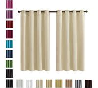 WUXXIANG 100% Cortinas Opacas 2 Piezas 170 x 140 cm Opacas, Térmicas, Protección contra El Frío, Cortinas Blackout Salon Modernas, 2 Unidades, para Dormitorio Juvenil, Amarillo Arena