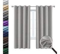 WUXXIANG 100% Cortinas Opacas Salon Modernas 150 x 140 cm Protección de La Intimidad Protección Solar, Cortinas Oscuras para Dormitorio, con Corbatas, para Dormitorio, Cocina, Gris Claro