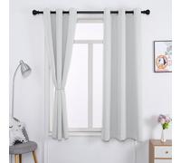 WUXXIANG 100% Cortinas Opacas Salon Modernas 200 x 180 cm Poliéster Resistente,Protección UV y Sol, Cortinas Opacas Resistente Al Calor y La Luz, 2 Unidades, para Habitacion Salon, Blanco