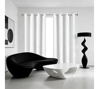 WUXXIANG Cortinas Dormitorio 130 x 130 cm Frio y Calor, Ruido Reducción, Opaca, Termica Aislante Frio, con Cinta Fruncida, Suave Cortina Divisoria para Salon, Habitacion, Comedor, Blanco