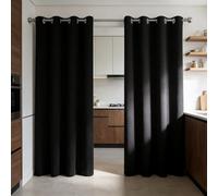 WUXXIANG Cortinas Opacas 160 x 120 cm Modernas, Elegante, Suave, Termica Aislantes, Ruido Reducción, con Ojales, Anti Luz, Fuerte Cortinas Modernas para Salon, Habitacion, Comedor, Negro