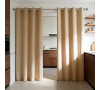 WUXXIANG Cortinas Opacas 180 x 190 cm Modernas, Elegante, Suave, Termica Aislantes, Ruido Reducción, con Ojales, Anti Luz, Fuerte Cortinas Modernas para Salon, Habitacion, Comedor, Beige