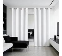 WUXXIANG Cortinas Opacas 80 x 200 cm Modernas, Elegante, Suave, Termica Aislantes, Ruido Reducción, con Ojales, Anti Luz, Fuerte Anti Luz Cortina para Salon, Habitacion, Comedor, Blanco