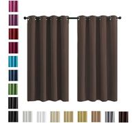 WUXXIANG Cortinas Opacas con Ojales 80 x 230 cm Conserva Intimidad y Temperatura, Cortinas Opacas Termcias Aislantes Frio y Calor, 2 Unidades, para Habitacion Salon, Marrón