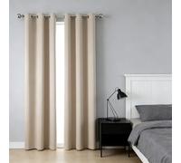 WUXXIANG Cortinas Salon Modernas 120 x 110 cm Frio y Calor, Ruido Reducción, Opaca, Termica Aislante Frio, con Cinta Fruncida, Suave Cortinas Cocina para Salon, Habitacion, Comedor, Beige