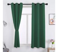 WUXXIANG Opacas Cortinas Salon Modernas 120 x 220 cm Conserva Intimidad y Temperatura, Cortinas Opacas de Salon con Aislamientotérmico, con Corbatas, para Habitacion Salon, Verde Oscuro