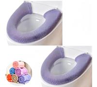 Wuyue Hua 2 fundas para asiento de inodoro más gruesas y suaves con asa, cojín suave, grueso, elástico, lavable