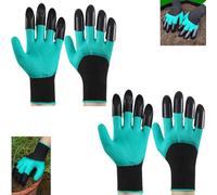 Wuyue Hua Juego de 2 guantes de jardinería con garras para hombre y mujer, guantes de jardinería impermeables para excavar, plantas, agricultura, guantes de trabajo con 8 garras, la mejor opción para