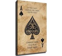 WVPJJNXAFN Ace of Spades Card Poster Motivational Quote for Card Players Game Room Wall-Art Decor(Unframed,08x12inch(20x30cm))