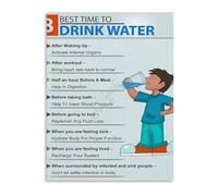WVPJJNXAFN Wellness Hydration Poster Water Intake Rhythm Canvas Wall-Art for Aesthetic Room Decor(Framed,16x24inch(40x60cm))
