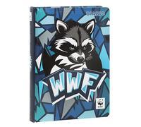 WWF - Agenda escolar 2024-2025 oficial WWF ilustrada, agenda de 12 meses ideal para la escuela primaria o secundaria, tapa dura con la ilustración de un mapache y 352 páginas a colores, 13 x 17,8 cm