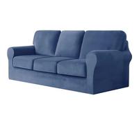 WWQQKJ Funda de sofá de 2 plazas con 2 Cojines Separados y 2 Fundas de Respaldo, 5 Piezas de Funda de sofá elástica de Repuesto for Sala de Estar(BLU Marino.,3 posti)