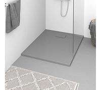 WXGTBKPR Plato de ducha 100 x 80 cm, plato de ducha SMC, antideslizante | Aspecto pizarra, umbral bajo, resistente a los arañazos, duradero
