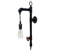 WXKAGF Linterna de Pared de tubería de Agua Vintage, lámparas de Pared industriales Retro E27 con Interruptor de Palanca, lámpara de Pared de Hierro Forjado Negro para Restaurante, Dormitorio,