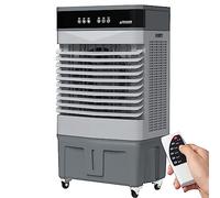 WXPXYBF Enfriador de Aire evaporativo Industrial, Enfriador evaporativo portátil de 3 velocidades con Control Remoto, 4 Bolsas de Hielo y Ruedas para refrigeración del hogar, la Oficina y el jardín.