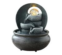 Wxqbjtam Fuente de Mesa de Interior, Cascada con Esfera Giratoria, Elemento Acuático de Resina, Decorativo, Adecuado para La Meditación, estilo un