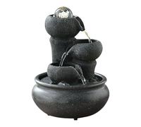 Wxqbjtam Fuente de Mesa de Interior, Cascada con Esfera Giratoria, Elemento Acuático de Resina, Decorativo, Adecuado para La Meditación, estilo c