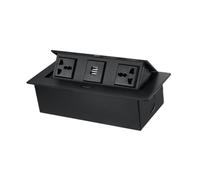 Wxqbjtam Regleta de Alimentación Empotrada, Enchufe para Escritorio, Caja de Conexión para Mesa de Ordenador, Múltiples Puertos con 2 Puertos USB Y Toma, Negro