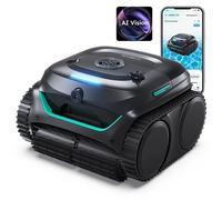 WYBOT C2 Robot Aspirador de Piscina Inalámbrico, Limpieza de Paredes y Línea de Agua, Filtración de Doble Limpieza, para Piscinas Enterradas de hasta 150 m², Negro Verde - Nuevo