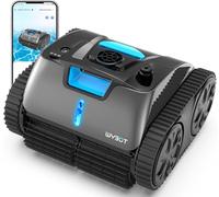 WYBOT OS7010 MAX Robot Limpiafondos Piscina Automatico con App, 210 Minutos Aspirador Piscinas Fondos, Robot Piscina Limpiafondos y Paredes con Motor de 65 W, Ciclo de Limpieza, 200㎡(Gris Oscuro)
